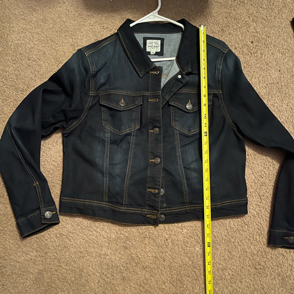 Wax brand jean jacket dark denim button nwot never worn size 2xl - Picture 5 of 5